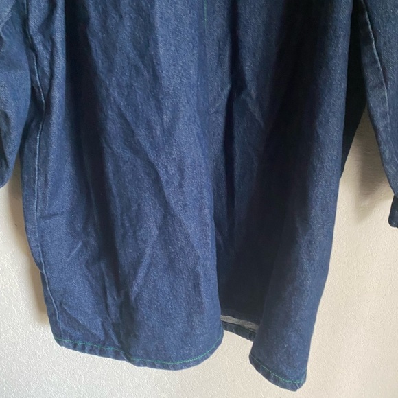 Rare Vintage Cross Colours Dig It Long Denim Chore Jacket Streetwear HipHop 1/XL - Picture 15 of 15